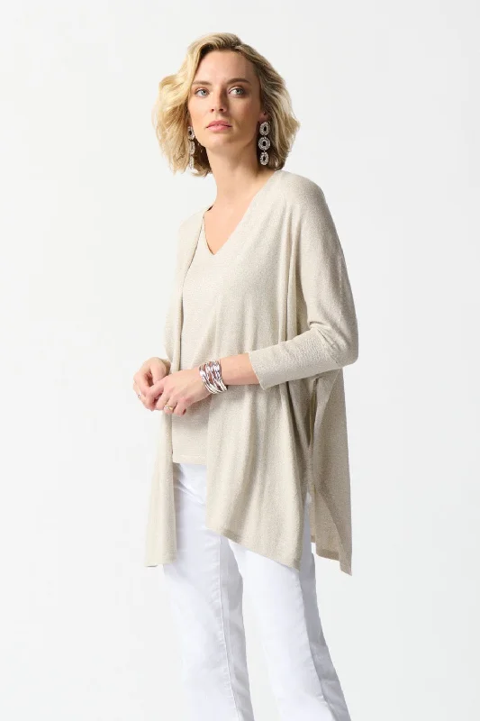 Joseph Ribkoff Sand 3/4 Dolman Sleeve Knitted 2-Piece Top 242927