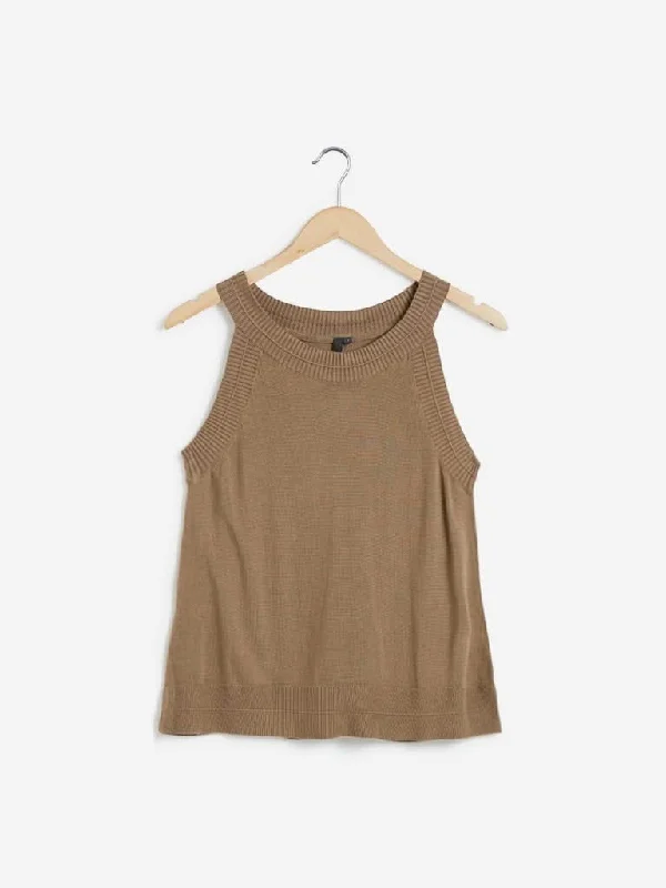 LOV Beige Knitted Anna Top