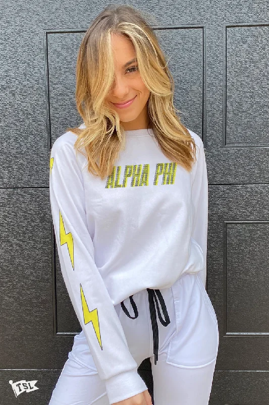 Alpha Phi Lightning Raglan Crewneck