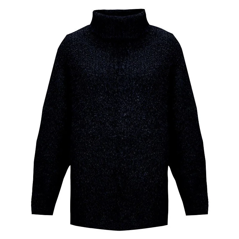 Vinny Boucle Polo Neck in Dark Navy