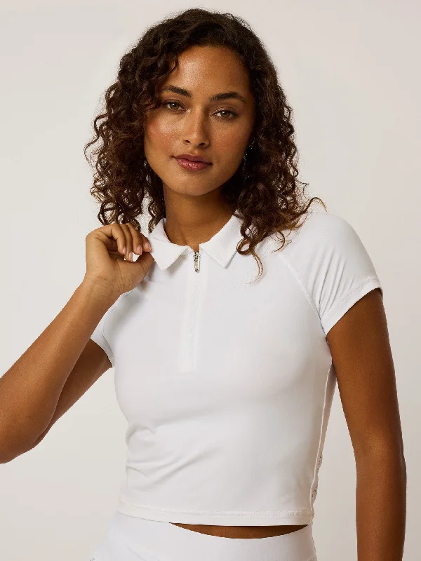 Halley Quarter-Zip Cropped Polo