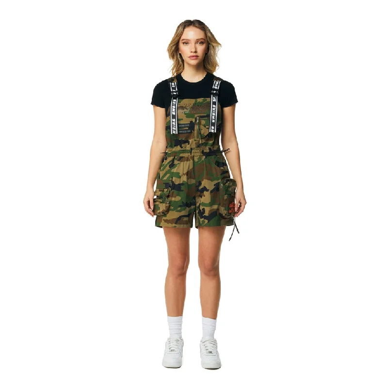 Utility Overall Shorts - Wood Camo