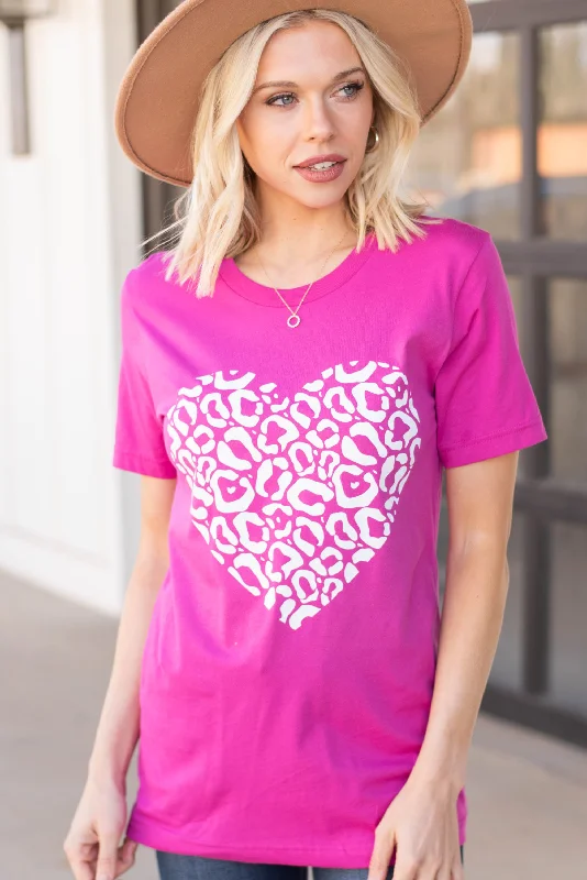 Leopard Love Berry Pink Graphic Tee