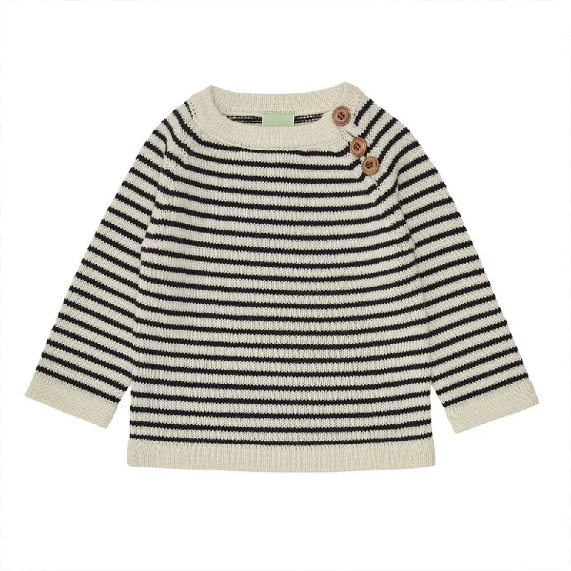 Merino Baby Sweater - Ecru/Dark Navy