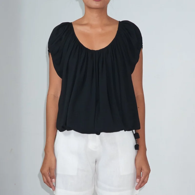 U-FLOW TOP - Rayon Voile | Black