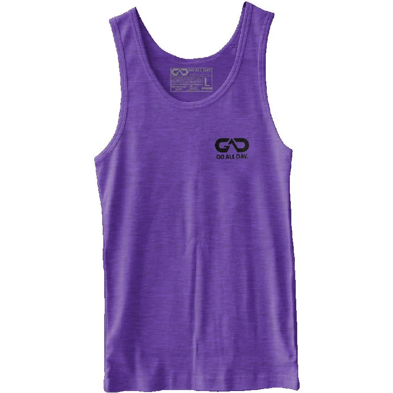 GO ALL DAY® Unisex Tank (Heather Purple) Small Logo