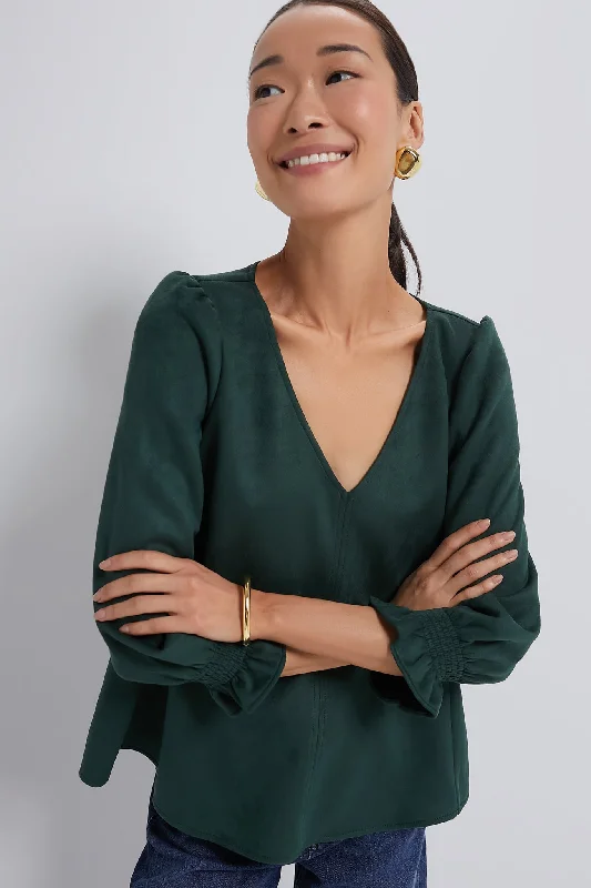 Malachite Suede Easton Blouse