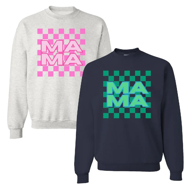 'Mama Check' Crewneck Sweatshirt