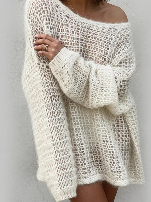 Open Knit Graceful Oversized Sweater