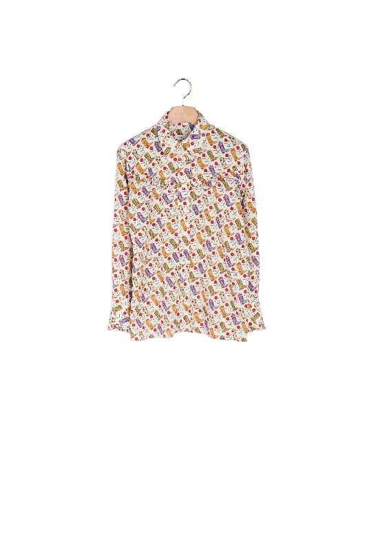 Chemise imprimée ornée de volants