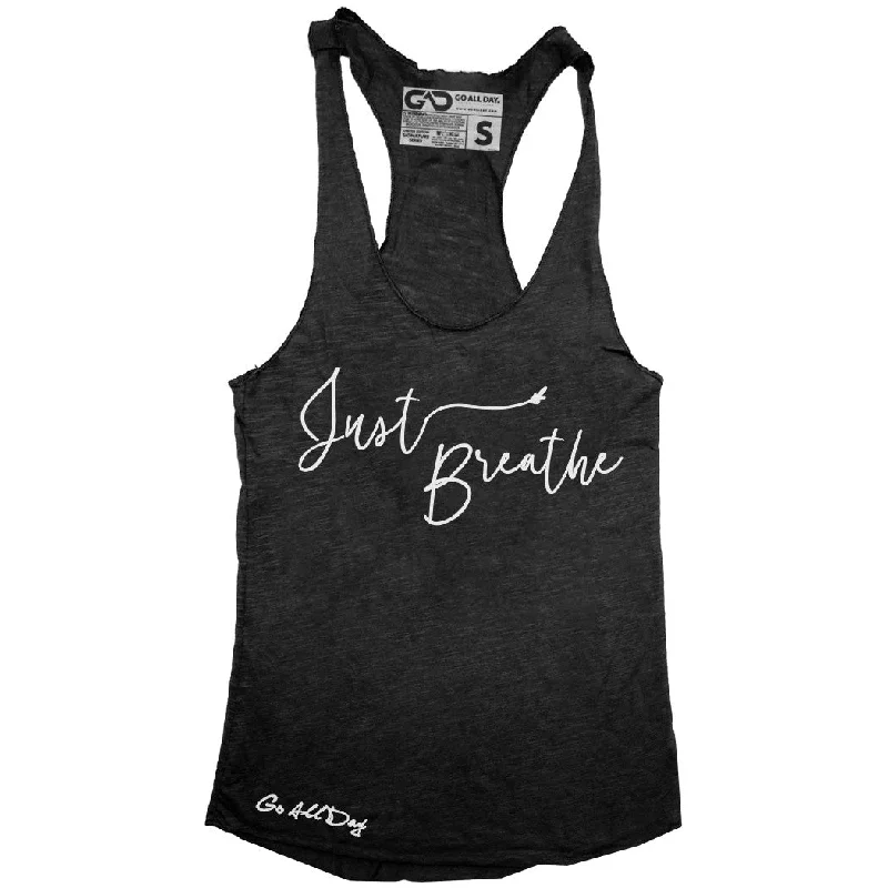 GO ALL DAY "JUST BREATHE" TriBlend Racerback Tank (Black)