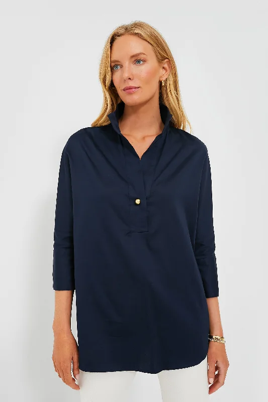 Navy Willow Blouse