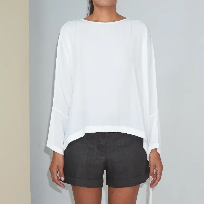 OBE TOP - Rayon Fujette Crepe | Off White