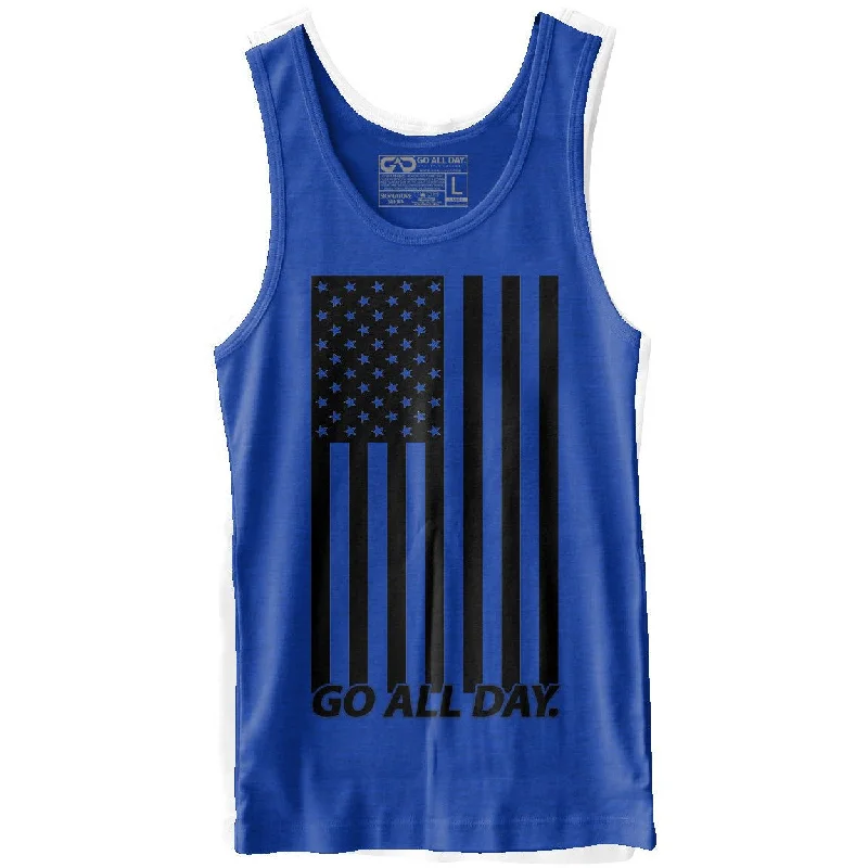 "USA FLAG" Unisex Tank (Heather Blue)