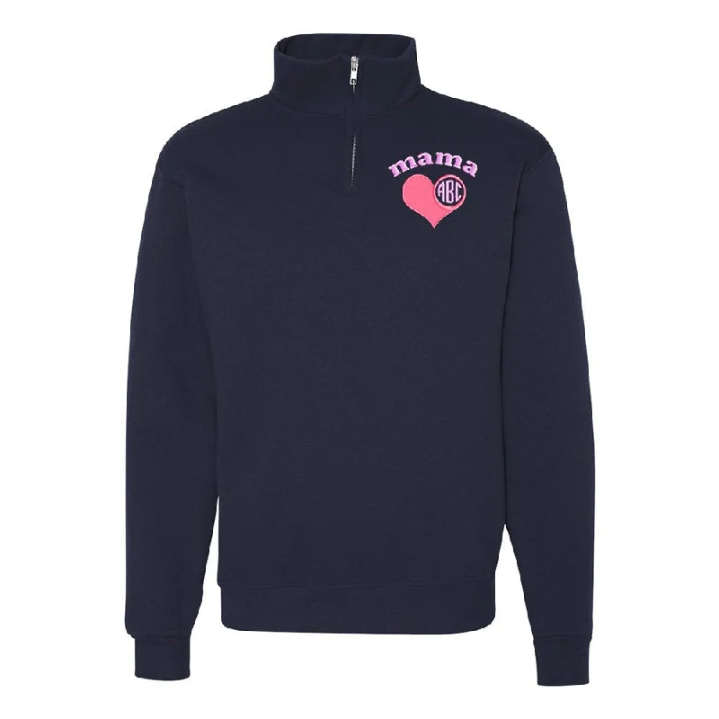 Monogrammed Mama Quarter Zip Sweatshirt