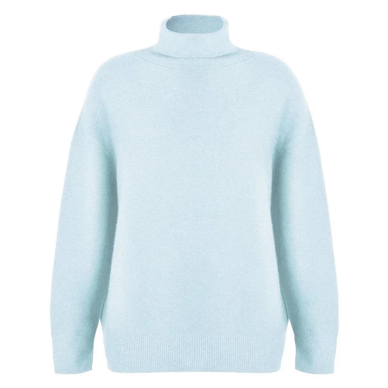 Zoie Classic Polo Neck in Pale Blue