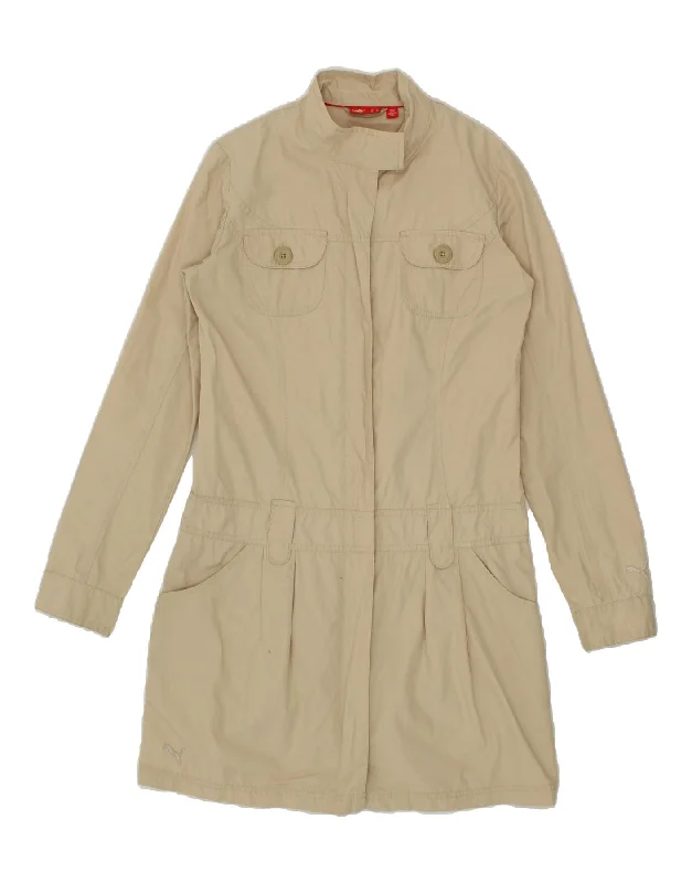 PUMA Womens Trench Coat UK 10 Small  Beige Cotton