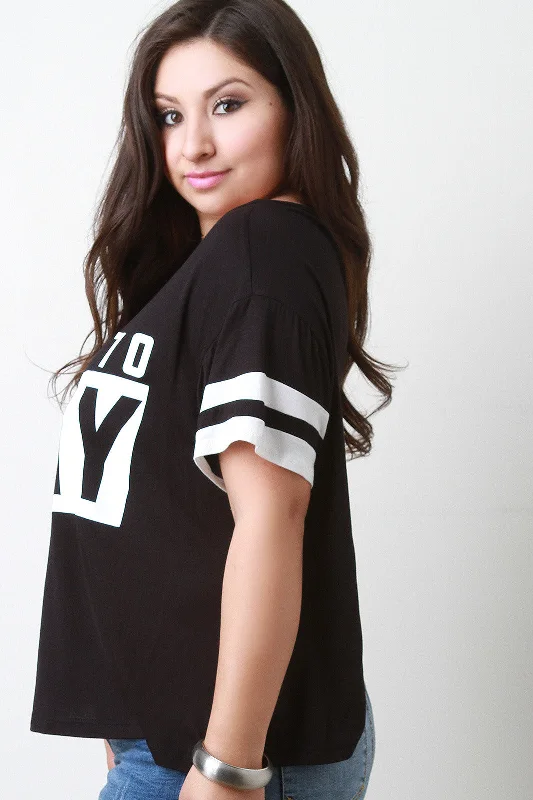 Contrast Slay Varsity Striped Tee