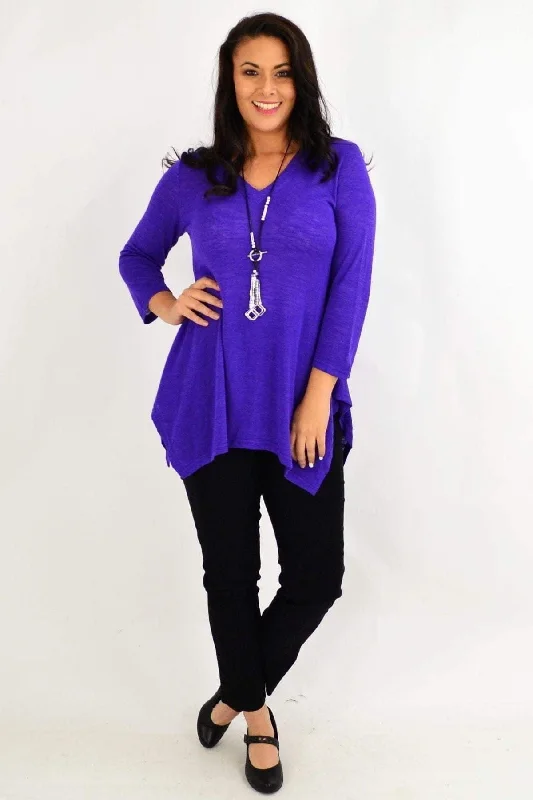 Purple Vee Tunic Top