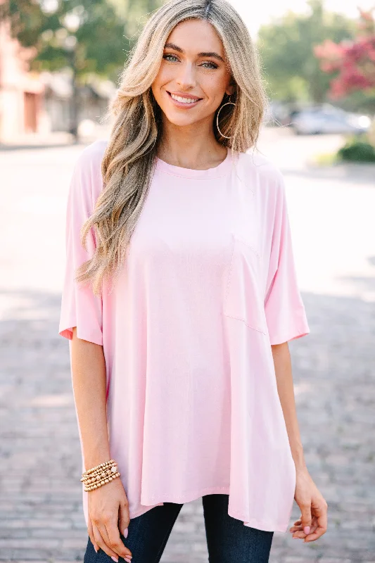 On Your Time Pink Oversized Top