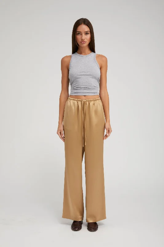 Khaki Silk Kauai Pants