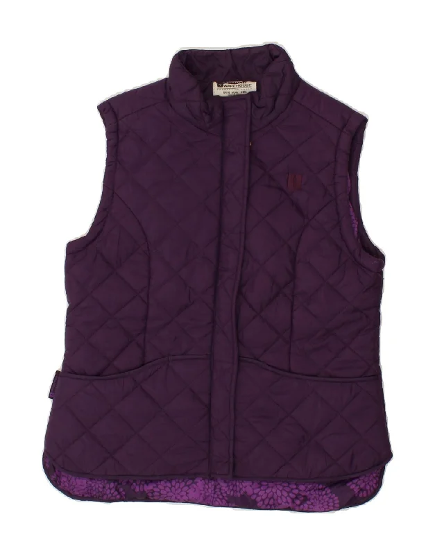 MOUNTAIN WAREHOUSE Womens Quilted Gilet UK 14 Large  Purple Polyester