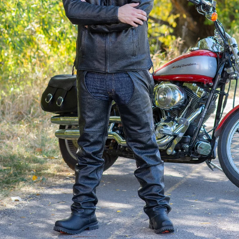 Open Road Unisex 4 Pocket Premium Leather Chaps