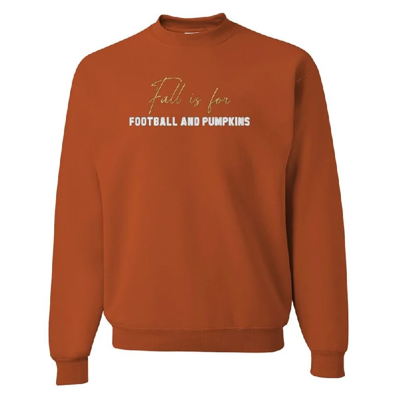 'Fall Is For Football and Pumpkins' Crewneck Sweatshirt