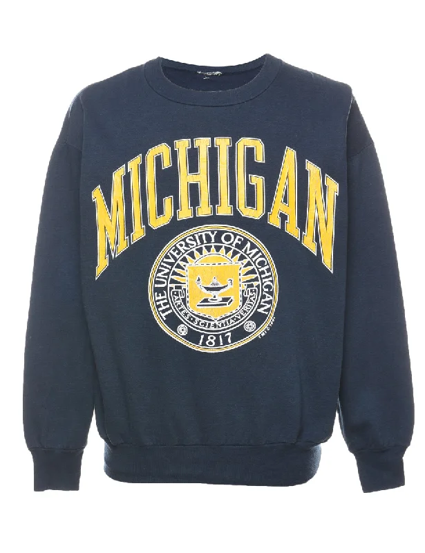 Navy & Yellow Michigan Printed Sweatshirt - XL