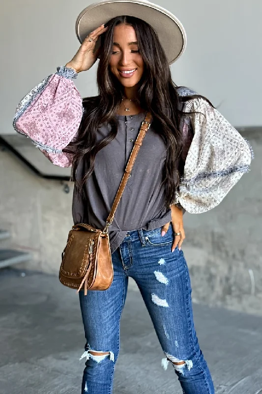 Ricki Patchwork Sleeve Top