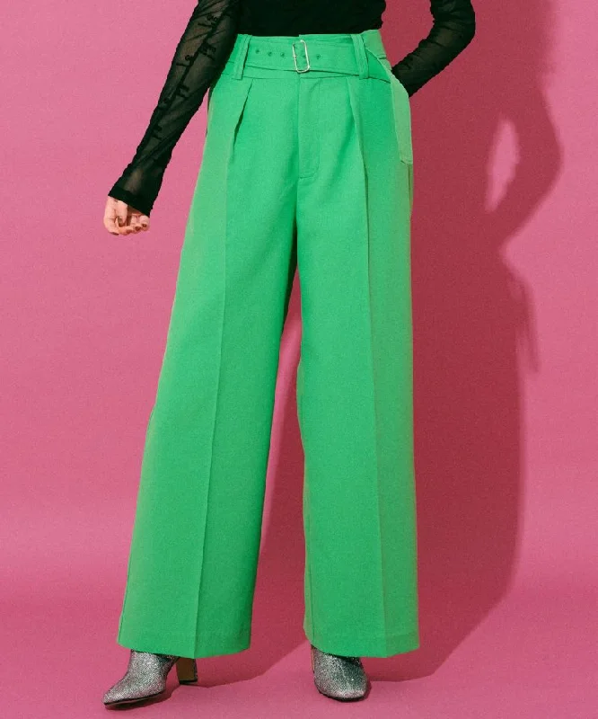 [SALE] Belted YOKE WIDE PANTS