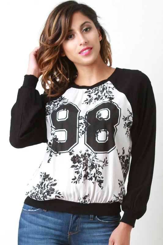 Floral 98 Raglan Sweater Top