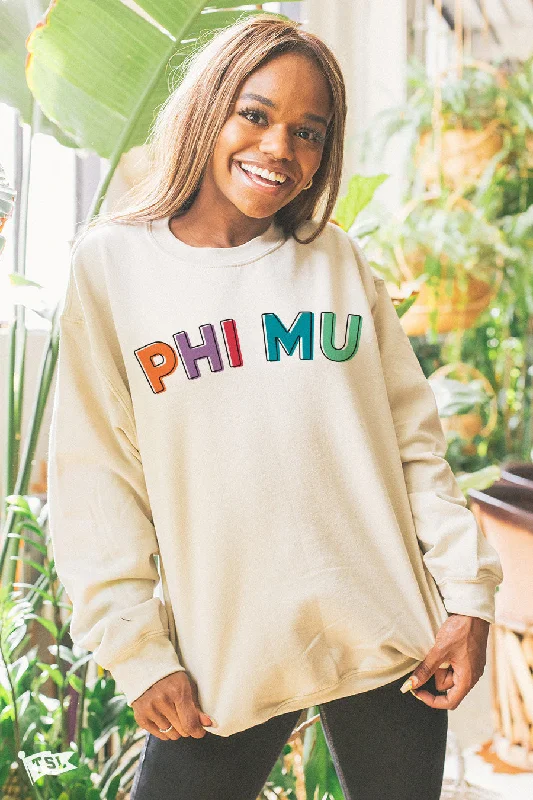 Phi Mu Stencil Crewneck