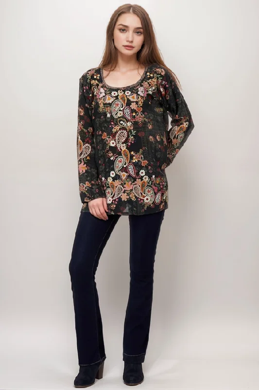 Johnny Was Biya Lori Silk Floral Blouse B12023A9