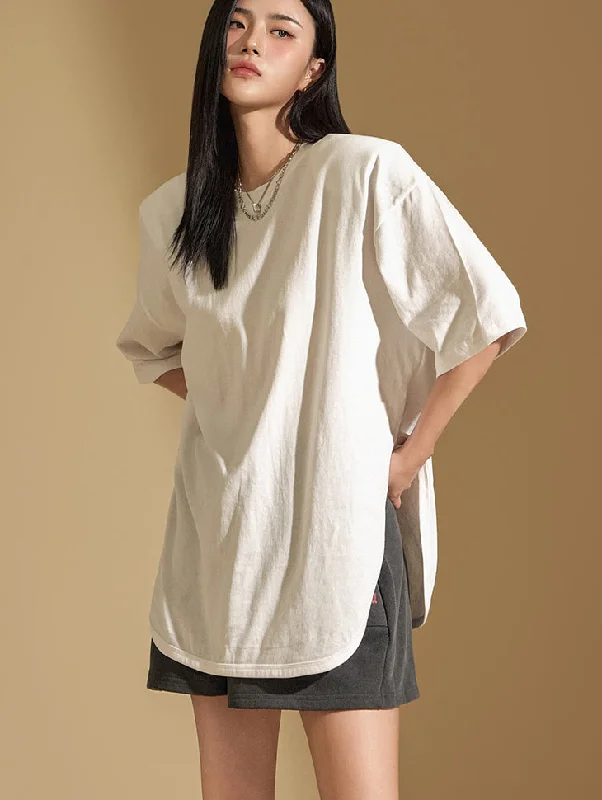 E3518 Shoulder Pad Oversized Top