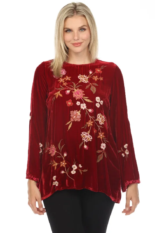 Johnny Was JWLA Quinn Velvet Kimono Sleeve Tunic Top Boho Chic J26823-O