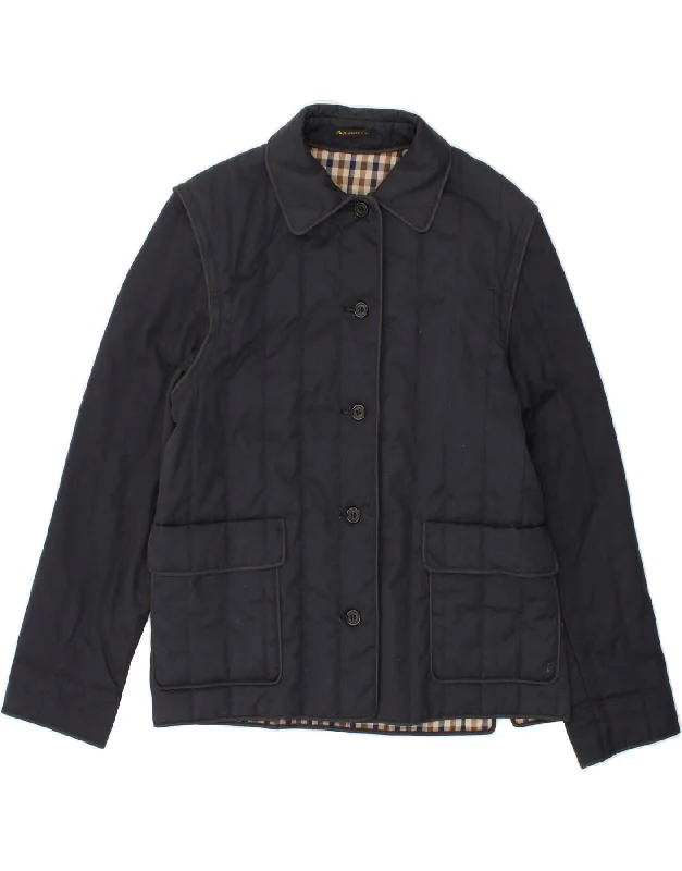 AQUASCUTUM Womens Utility Jacket UK 16 Large Navy Blue