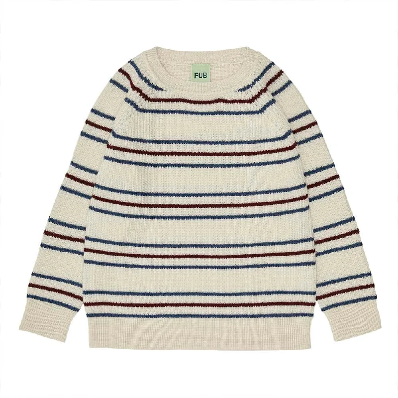 Raglan Sweater - Ecru/Indigo/Berry