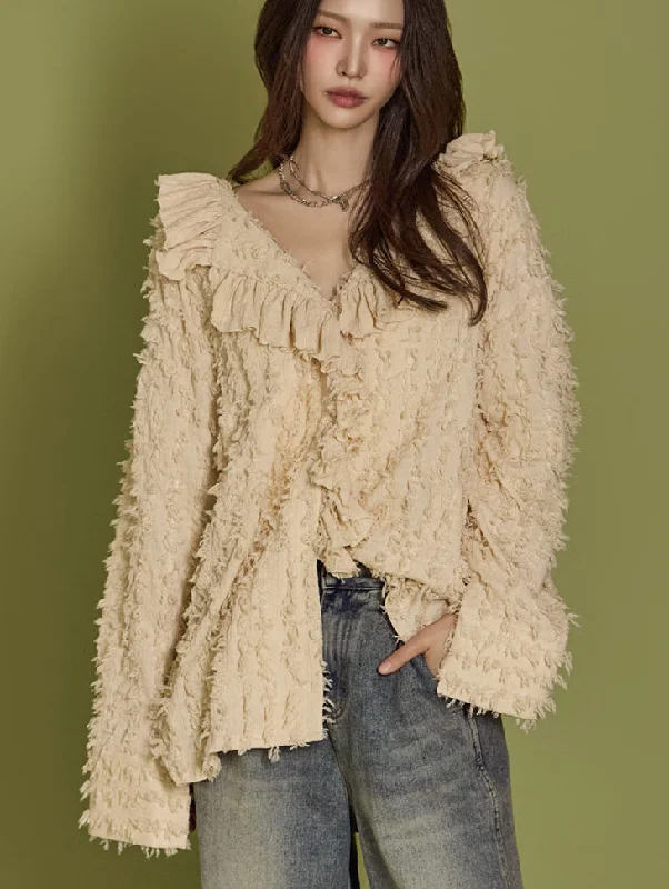 B3014 Frill Fringe Blouse