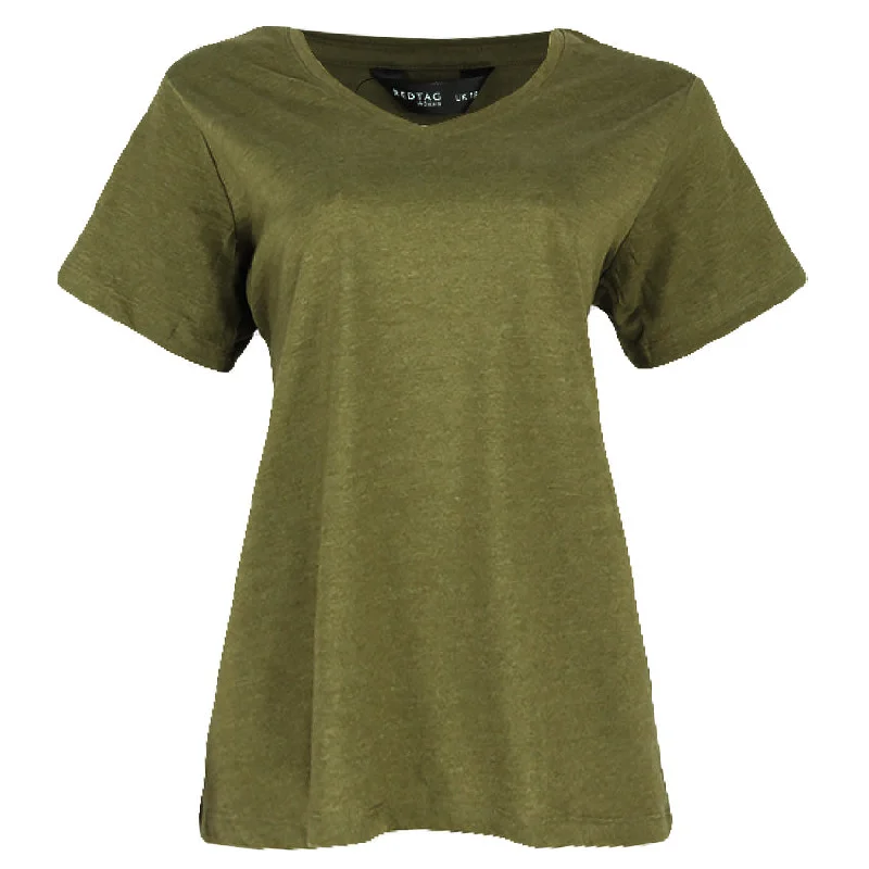 REDTAG Pale Green Casual T-Shirt