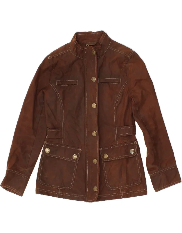 BODEN Womens Waxed Cotton Jacket UK 8 Small  Brown