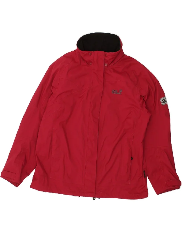 JACK WOLFSKIN Womens Rain Jacket UK 18/20 XL Red Polyamide