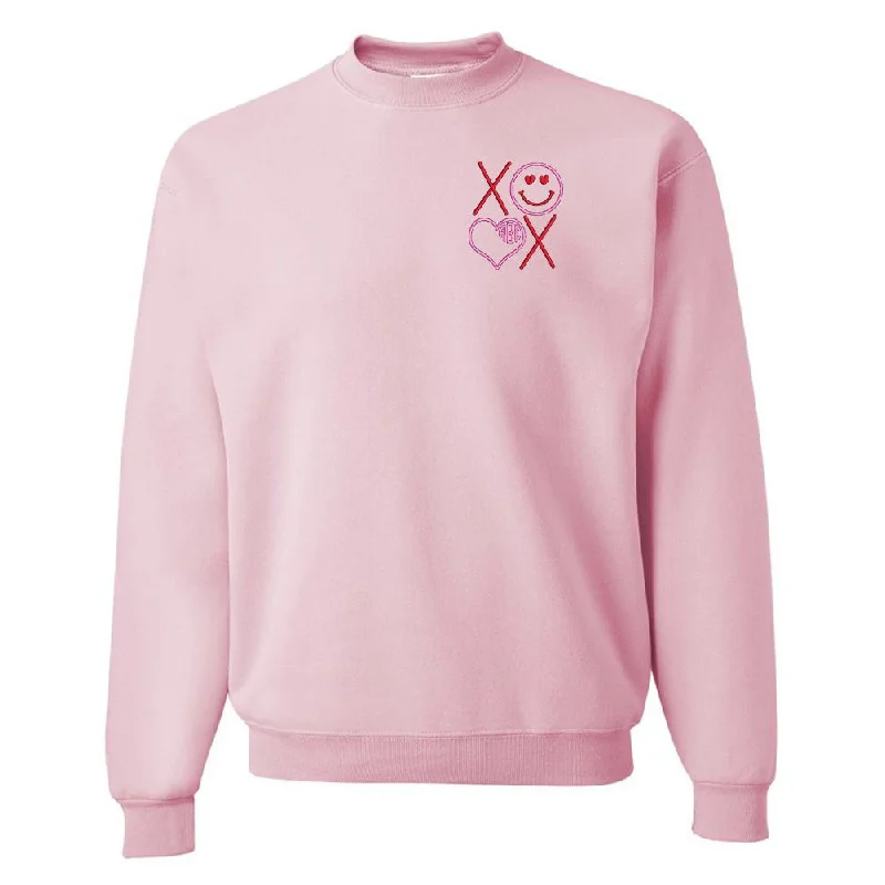 Monogrammed XOXO Smiley Face Crewneck Sweatshirt