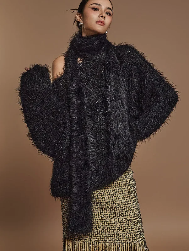 E3619 Net Fur Knit