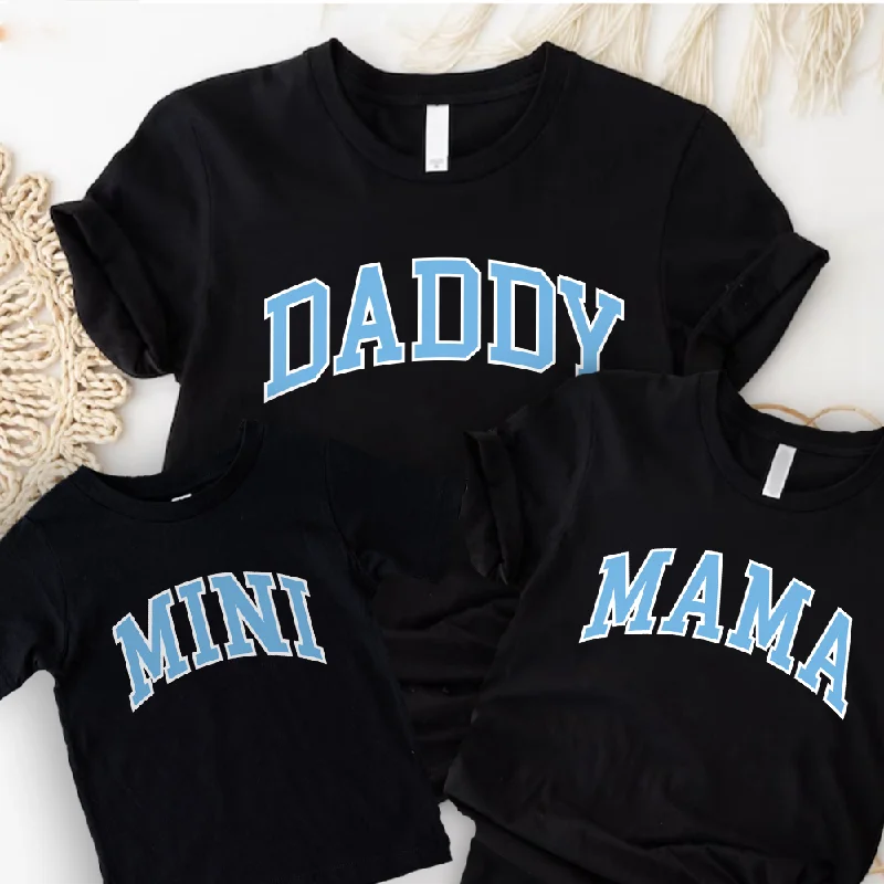 Daddy, Mama & Mini Essential Varsity Matching T-Shirts