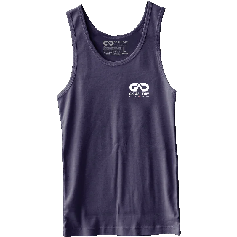 GO ALL DAY® Unisex Tank (Navy) Small Logo