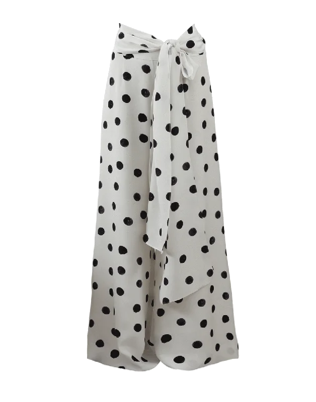 Tie Waist Polka Dot Palazzo Pant