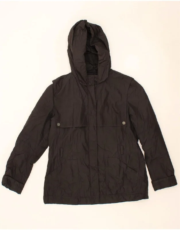 MARINA YACHTING Womens Hooded Windbreaker Jacket IT 50 XL Black Polyester