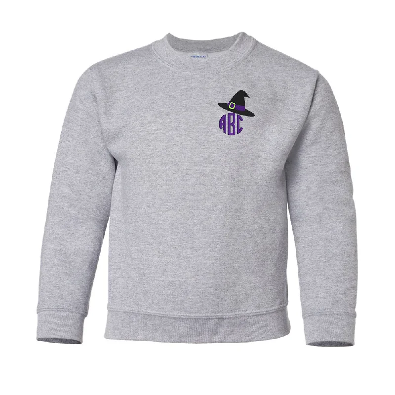 Kids Monogrammed 'Witch Hat' Crewneck Sweatshirt