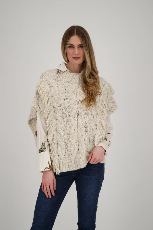 Fringe Sweater Poncho/Vest